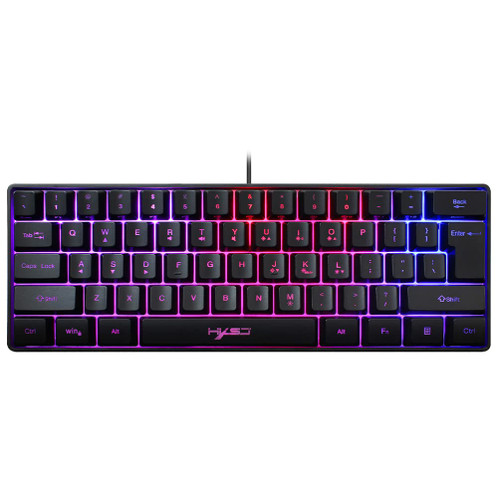 Mobestech RGB Lighting Keyboard Computer Keypad RGB Backlight Keyboard Game Computer Keyboards Laptop Keyboard Wireless Keyboards for Computers 61-Key Keyboard Wired Abs Combination