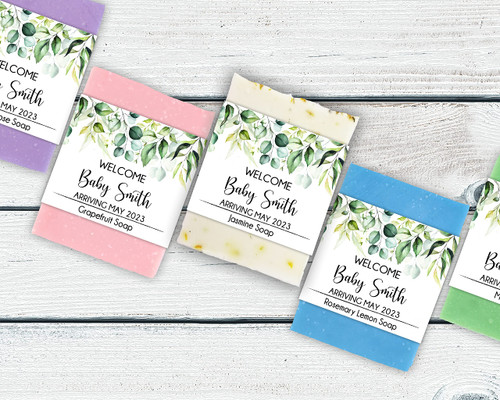 Greenery Baby Shower Favors, Choose Quantity and Soap Color, Mini Eucalyptus Soap Baby Shower Favors