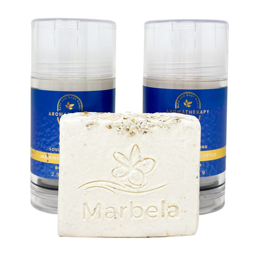 Bath & Body Works Aromatherapy Sea ~ Soul Refreshing ~ JASMINE + EUCALYPTUS 2 Pack Body Balm with a Natural Oats Bar Soap - Full Size