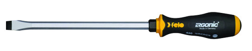 Felo 0715764529 Ergonic 15/32 in. x 8-1/4 in. Slotted Screwdriver w Hammer Cap