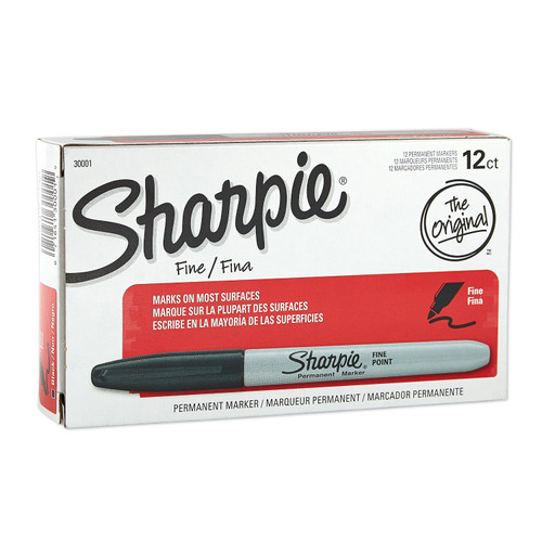 Sharpie Fine Point Permanent Markers, Box of 12 Markers, Black (30001) 3 Pack