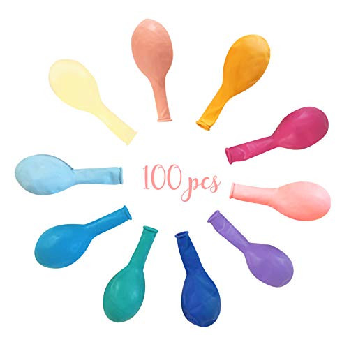 Monka Balloons Assorted Colors Latex Balloons 12inches Pack of 100pcs Premium Quality Balloons for Kids Birthday Party Decoration, Events, Baby Showers, Decor for Celebration, Vivid Colors Balloons