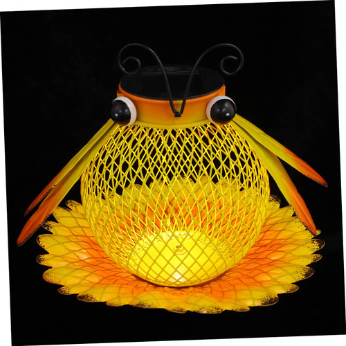 YARNOW Solar Bird Feeder Bird feeders Hummingbird Feeder with Light coneflower Bird Feeder Metal Bird Feeder Hummingbirds Window Bird mesh Bird Feeder Wall Sculpture Hanging Iron bee