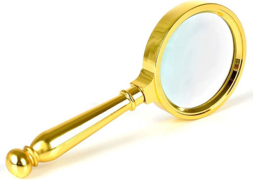 Handheld Magnifier,Magnifying glass,Magnifying Glass Handheld Reading Magnifier - Crystal Clear Glass Lens for Book Newspaper Maps Reading, Classroom Science, Insect &Hobby Observation, Great for Seni