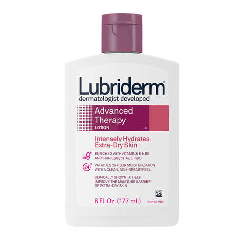 Lubriderm Advanced Therapy Moisturizing Lotion with Vitamins E and B5, Deep Hydration for Extra Dry Skin, Non-Greasy Formula, 6 fl. oz ( Pack of 8) Lubriderm Advanced Therapy Moisturizing Lotion with Vitamins E and B5, Deep Hydration for Extra Dry Skin, Non-Greasy Formula, 6 fl. oz ( Pack of 8)