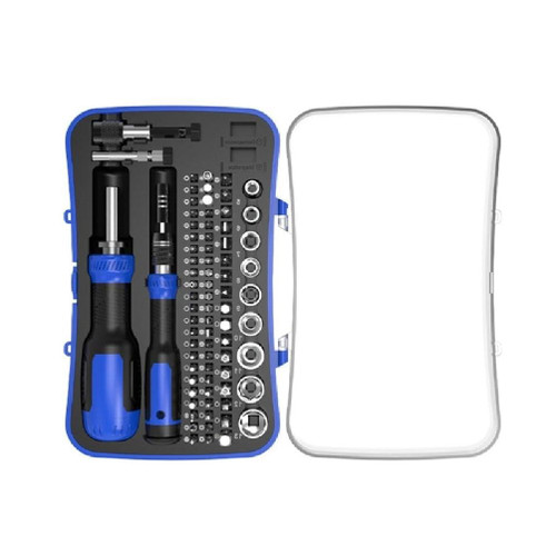 MOMOJIA Ratcheting Screwdriver Bits & Socket Set with High Strength Drop Vanadium Steel Bits and Steel Sockets Ratcheting Screwdriver Bits