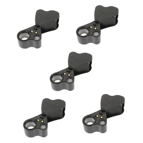 SEWACC 5pcs Jewelry Magnifying Glass Jeweler Eye Loupe Jewelers Magnifying Glass Gems Magnifier with Led Light Gold Tester Jewelry Loupes Led Light Magnifier Stone Abs Dual Lens