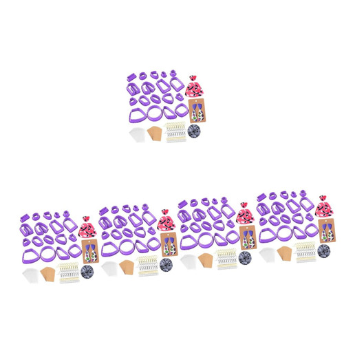 SEWACC 5 Sets Earring Mold DIY Earring Hook Clay Cutters for Polymer Clay Jewelry Clay Earring Cutters Clay Earrings Mini Gifts Polymer Clay Earring Making Kit Round Plastic Accessories
