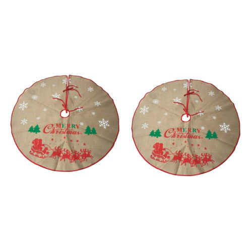 BESTOYARD 2pcs Christmas Decor Christmas Tree Skirt Carpet Trim Christmas Tree Skirt Apron Under Christmas Tree Mat Holiday Xmas Tree Skirt Decoration Floor Decorate Bottom Cover Floor Decor