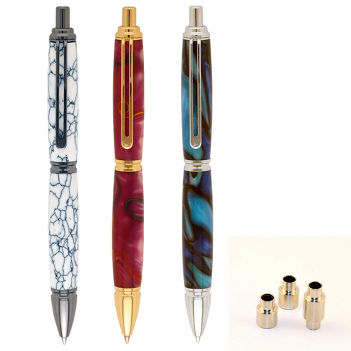 Penn State Industries PKPENXEDSS Slimline Pro EDC Ballpoint Click Pen Kit Starter Package Woodturning Project