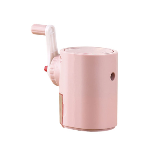 GOOFFY Stationery Pencil Sharpener?2 Adjustable Nibs?Hand Crank Mechanical Pencil Sharpeners ?Durable Desktop Sharpener Pen (Color : Pink)