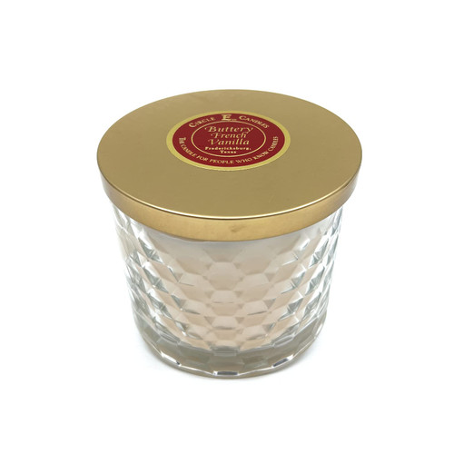 Circle E Candles, Buttery French Vanilla Scent, Medium Size Jar Candle, 17oz, 2 Wicks