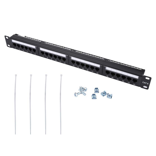 Zopsc High Speed CAT6 CAT-6 Fast 24 Port RJ45 CAT6 Mountable Data Patch Panel Wallmount Rackmount Ethernet Network Cable Rack