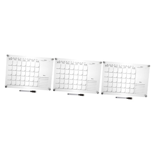 Operitacx 3pcs Acrylic Dry Erase Board To Do List Dry Erase Dry Erase Board Planner Resuable Dry Erase Board Office White Board Weekly Plan Message Board Calendar Student Erasable