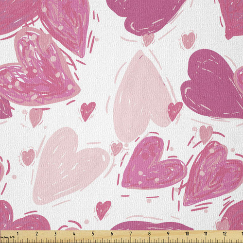 Ambesonne Vintage Valentine Fabric by The Yard, Hand Drawn Irregular Hearts in Pink Color Palette, Stretch Knit Fabric for Clothing Sewing and Arts Crafts, 3 Yards, Pink and Rose Ambesonne Vintage Valentine Fabric by The Yard, Hand Drawn Irregular Hearts in Pink Color Palette, Stretch Knit Fabric for Clothing Sewing and Arts Crafts, 3 Yards, Pink and Rose