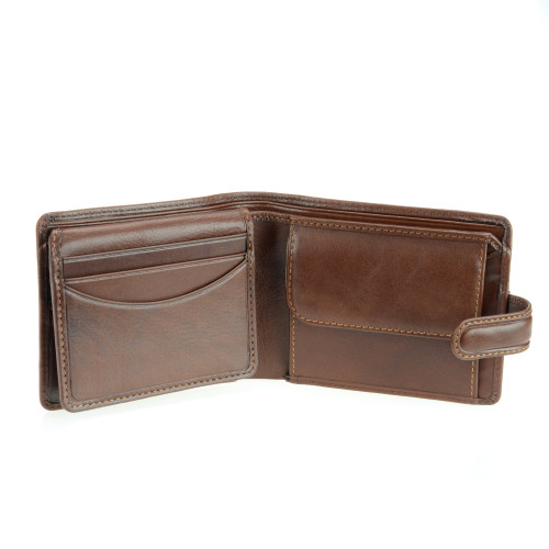 Visconti Tuscany 48 Secure RFID Blocking Genuine Leather ID Wallet (Tan)