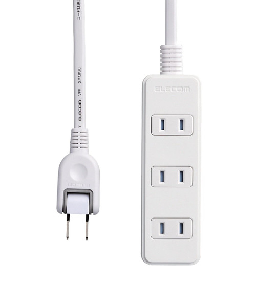 ELECOM Thunder Guard Power Strip with Dust Shutter Swing Plug 3m 4outlet [White] T-KST02-22430WH (Japan Import)