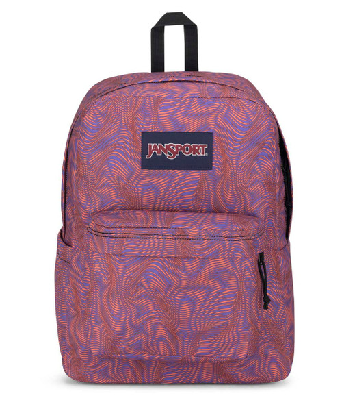 JanSport Superbreak Plus Backpack - Work, Travel, or Laptop Bookbag with Water Bottle Pocket, Moire Ripples