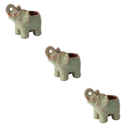 Yardwe 3pcs Ceramic Bonsai Pots Elephant Planters for Succulents Ceramic Flower Pot Succulent Planter Miniature Pots Vase Ceramic Pots Mini Plant Pots Artistic Flower Pot Animal Cartoon