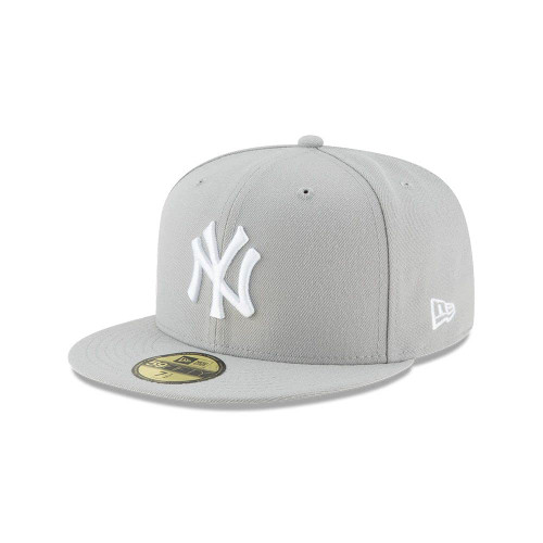 New Era Men's Hat New York Yankees MLB Basic Gray Fitted Cap 11591125 (7 7/8)