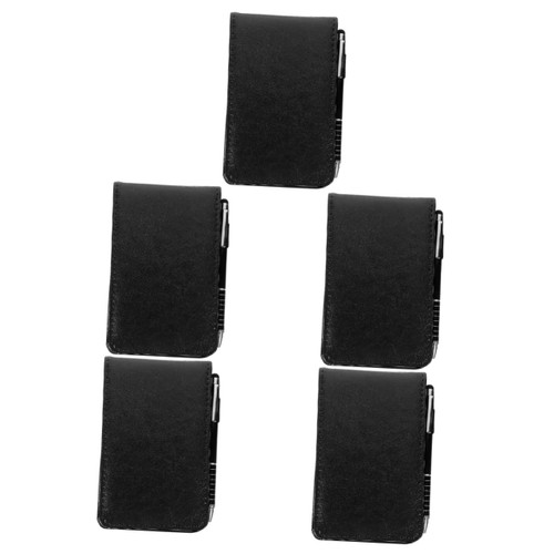 MAGICLULU 5 Sets Mini Notebook Memo Notepad with Pen Lined Journal Notebook Offices Pocket Notebook Mini Sketchbooks Office Notebook Students A7 Notebook Imitation Leather Work Plan Bulk