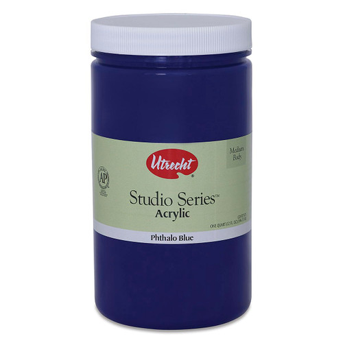 Utrecht Studio Series Acrylic Paint - Phthalo Blue, Quart