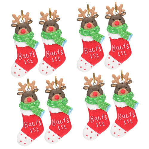 Abaodam 8 Pcs Holiday Decorations Christmas Tree Hanging Christmas Hanging Socks Christmas Clay Ornaments Xmas Tree Clay Ornament Xmas Tree Ornament Polymer Clay Cute Decoration Supplies