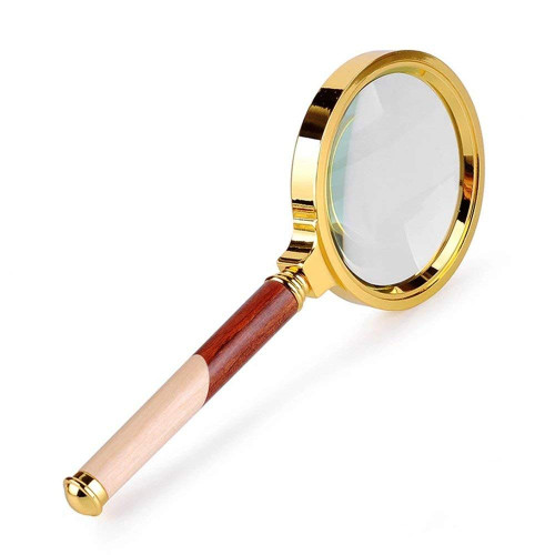 RAUGAJ Magnifiers,Coin Magnifying Glass 5X Hd Lens Redhandle, Handheld Convenient Old Man Reading High Grade Gift Magnifier for Identification, Watches Crafts Carving Repair
