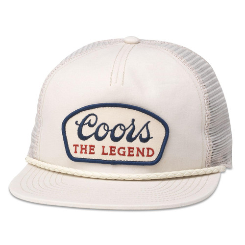 AMERICAN NEEDLE Coors Beer Wyatt Adjustable Snapback Trucker Baseball Hat (23014A-COORS-IVOR) Ivory