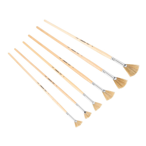 EXCEART 24 Pcs Oil Paintbrush Fan Paint Suit for Kids Gouache Brushes Art Paint Brushes Paint Brushes for Acrylic Painting Fan Brush Watercolor Brush Bristles Suite Solid Wood Student