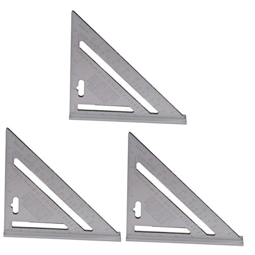 Ciieeo 3pcs Triangular Ruler for rafters Layout Tool Woodworking framing Square Layout Square Tool Triangle Ruler framing Square Tool Steel framing Square Hand Tools Box Aluminum Alloy