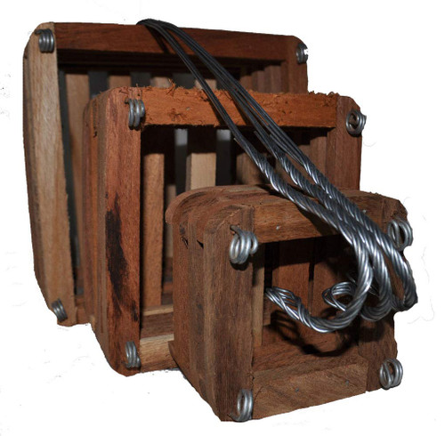 Wood Slat Vanda Orchid Baskets. Cedar. Set of 3. (1 Each 4-6 - 8 Inch) With 3-20 inch hangers.