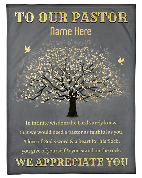 105Centuria Personalized Pastor Appreciation Gifts Blanket, Religious Throw Blanket for Pastor Appreciation Day, Christian Art Gifts Pastor We Appreciate You Pastor Appreciation Gift Fleece Blanket