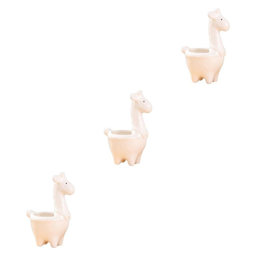 Happyyami 3 pcs Bonsai Plant Pot Succulent Pots Ceramic Bonsai pots Animal Planter Ceramic Flower Pot Mini Bonsai pots Small pots White vases for Flowers Mini Flower Pot Basin Frame Juicy