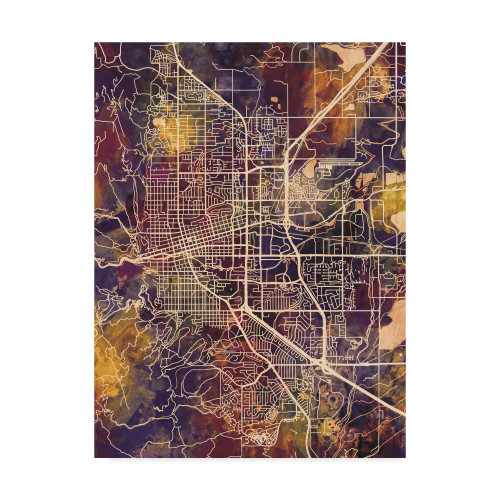 Trademark Fine Art Boulder Colorado City Map II by Michael Tompsett, 14x19 Trademark Fine Art Boulder Colorado City Map II by Michael Tompsett, 14x19