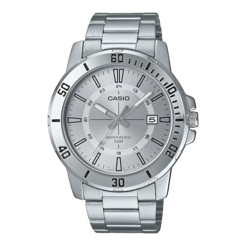 Casio MTP-VD01D-7CV Men's Enticer Stainless Steel 24 Hour Silver Index Dial Casual Analog Sporty Watch Casio MTP-VD01D-7CV Men's Enticer Stainless Steel 24 Hour Silver Index Dial Casual Analog Sporty Watch
