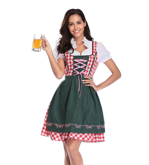 Oktoberfest Costume Women Sexy Red Dirndl Dresses 2Pcs German Dresses for Oktoberfest Festival Bavarian Costume Beer Carnival (M,Red) Oktoberfest Costume Women Sexy Red Dirndl Dresses 2Pcs German Dresses for Oktoberfest Festival Bavarian Costume Beer Carnival (M,Red)