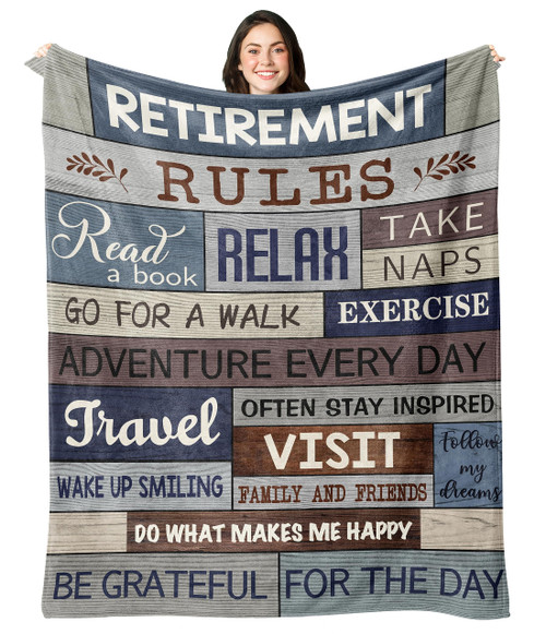 Basiole Retirement Gifts for Men, Retirement Gifts for Women 2023, Best Retirement Blanket, Retired Gifts for Men, Farewell Gifts for Coworkers, Coworker Leaving Gift Throw Blankets 60"X80"