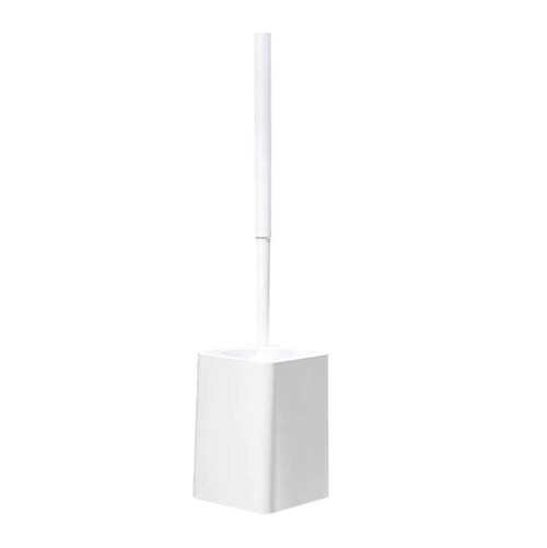 Toilet Brush and Holder White Toilet Brushes and Holders Wall Mounted Plastic Toilet Brush Set Bathroom WC Toilet Brush Long Handle Loo Brush for Bathroom (Color : B)