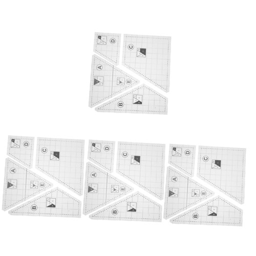 TEHAUX 4 Sets Patchwork Template Triangle Ruler Sewing Machine Ruler Quilting Square DIY Quilting Template DIY Stitching Template Quilling Tool Acrylic Hollow Out Square Foot Clamshell