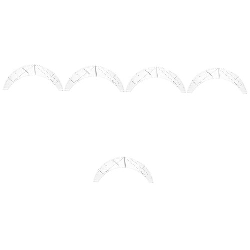 TEHAUX 5pcs Patchwork Ruler Quilting Ruler for Fabric Multitools Sewing Template Multipurpose Tool Quilting Kits Clear Black Outfits Fabric Sewing Ruler Generous Acrylic Portable