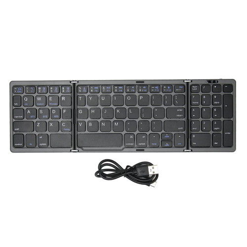 Gavigain Foldable Bluetooth Keyboard Pocket Size Bluetooth Keyboard with Numeric Key 81 Keys, Battery Powered, Type C Interface Rechargeable Full Size Ultra Slim Folding Keyboard