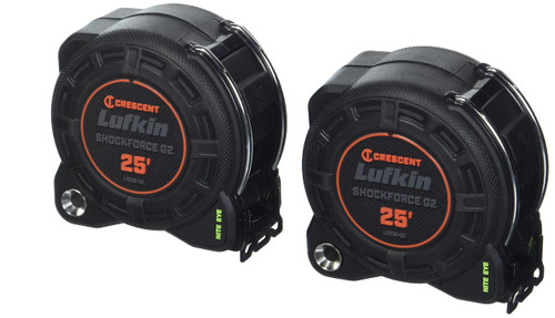 Lufkin Crescent Shockforce G2 25-ft Nite Eye, 2 Pack Tape Measure Set - L1225BSET2V-02