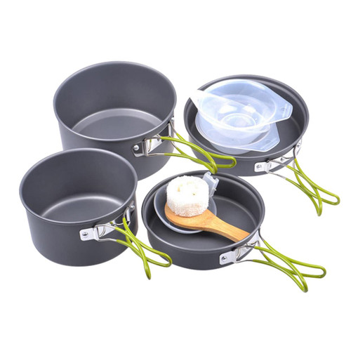 INOOMP 1 Set Camping Pan Set Backpack Cookware Camp Cookware Portable Kit Camping Kettle Foldable Cookware Campfire Cookware Camping Fry Pan Human Use Accessories Aluminum Oxide