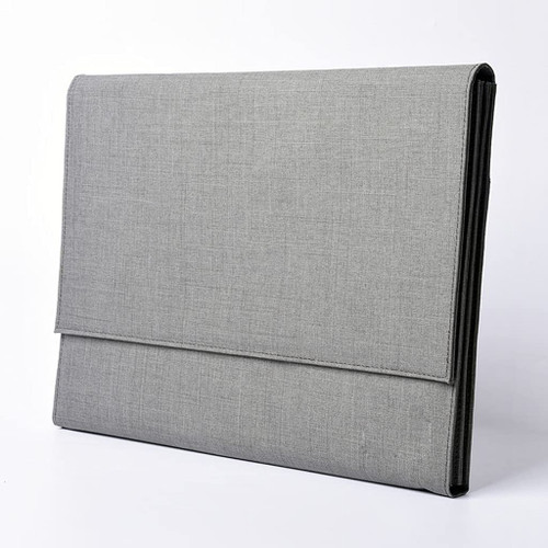 Twomech Folder File Folder Portable File Storage Bag Waterproof and Fabric Large-Capacity Layered Design Simple Business Men's Briefcase Folders File Folders (Color : Gray)