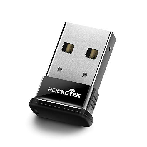 Rocketek Low Energy USB Bluetooth 4.0 Adapter - Support Windows 10, 8, 7, XP, Linux; Classic Bluetooth and Stereo Headset Compatible USB 4.0 dongle
