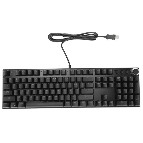 104 Keys USB Wired Gaming Mechanical Keyboard, Support Backlight, Real Mechanical Blue Axis Keyboard for Desktop PC Games Office