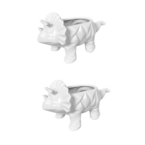 BESTOYARD 2 Pcs Small Flower Pots Fower Plant Containers Ceramic Bonsai Pots Succulent Planter Pot Animal Bonsai Holder Ceramic Pots Mini Vase Ceramic Flower Pot Decorations Flowers White