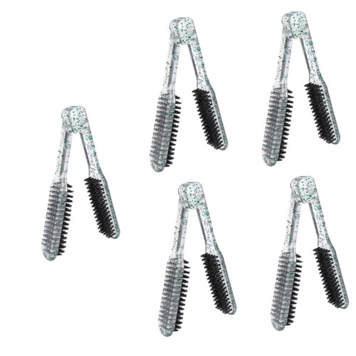 FRCOLOR 5pcs Transparent Splint Comb with Hair Straightening Clamp Comb Hair Splint Shaped Clamp Brush Styling Grooming Comb Abs Straight Hair Miss Hair Comb