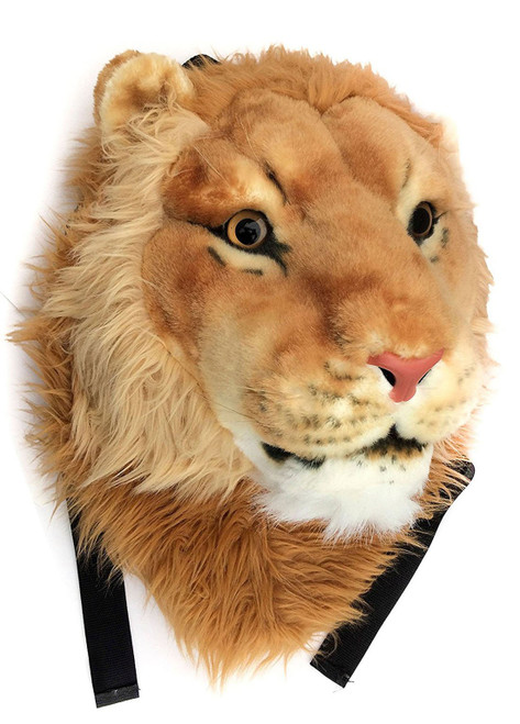 3D Animal Head Backpack Bag Backpack tiger/Lion/leopard/black bear Head Backpack Bag Knapsack and Wall Mount (lion)